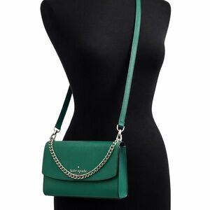 Kate Spade Madison Flap Crossbody Deep Evergreen Green Leather Chain Convertible